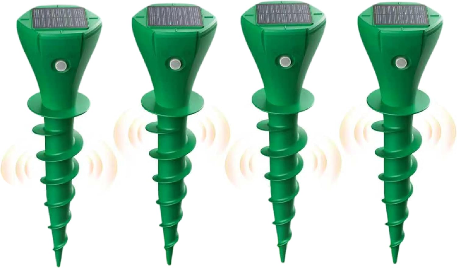 Solar Mole Repellent, Pack of 4, Ultrasonic Vole & Mole Repellent, Solar Powered, Waterproof, Environmentally Friendly, for Garden & Lawn