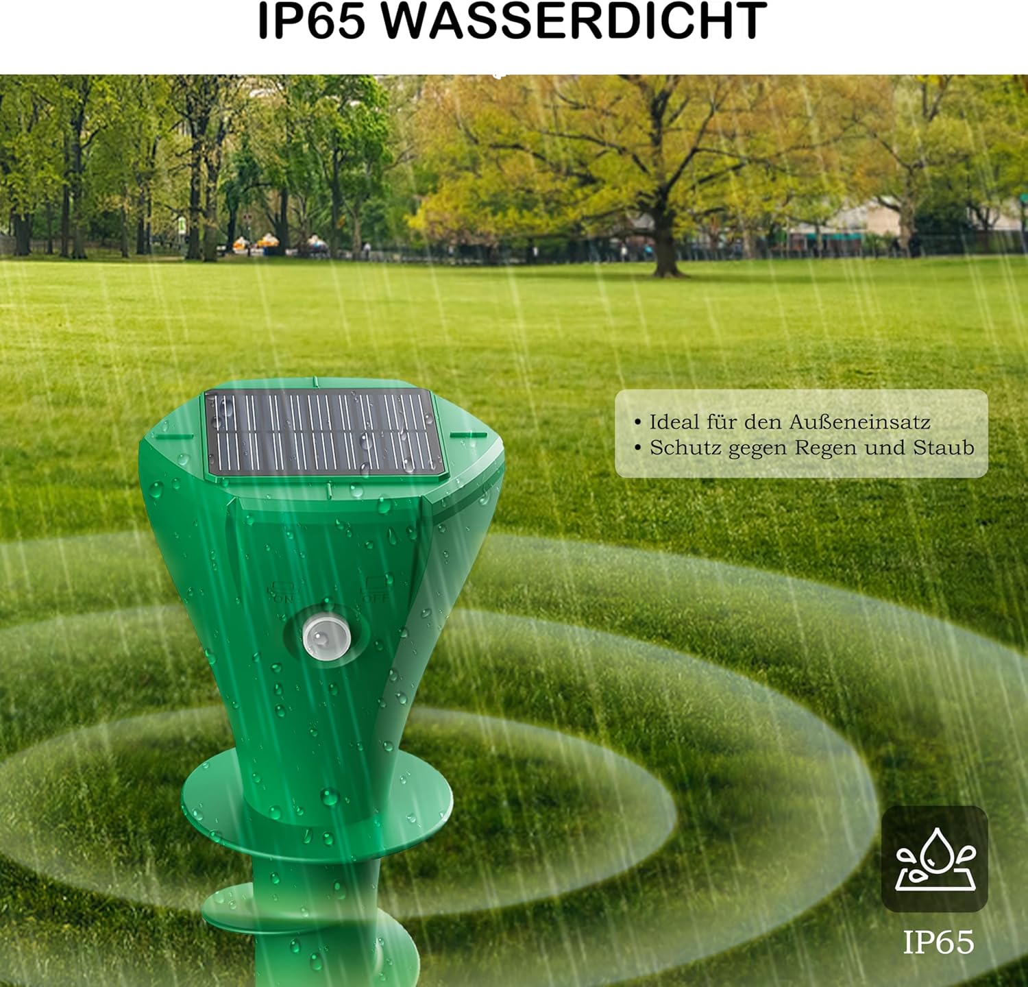 Solar Mole Repellent, Pack of 4, Ultrasonic Vole & Mole Repellent, Solar Powered, Waterproof, Environmentally Friendly, for Garden & Lawn