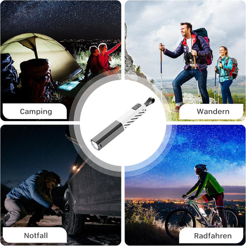 Rechargeable LED Torch with Powerful Bulb, Retractable and Zoomable Portable Mini Torch, 3 Brightness Levels, 3 Light Modes, Suitable for Outdoor Adventures, Night Activities [Energy Class F]
